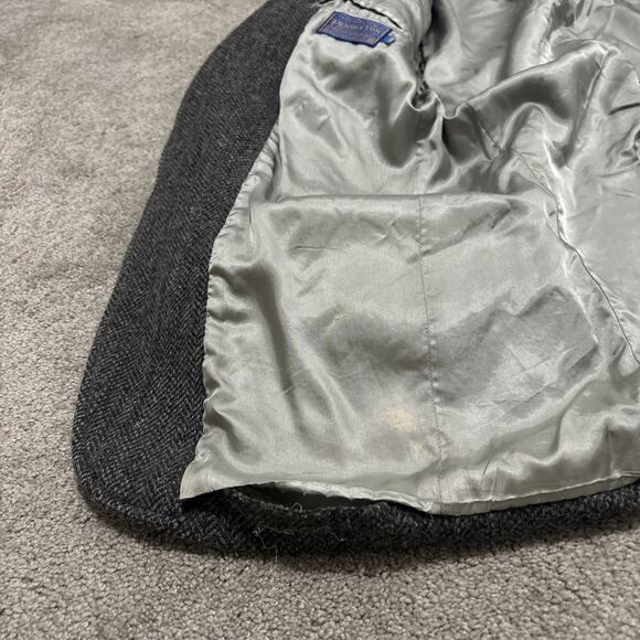 Vtg Pendleton Blazer Mens 40 Long Gray Tweed 100% Virgin Wool Elbow Patches - Picture 5 of 10